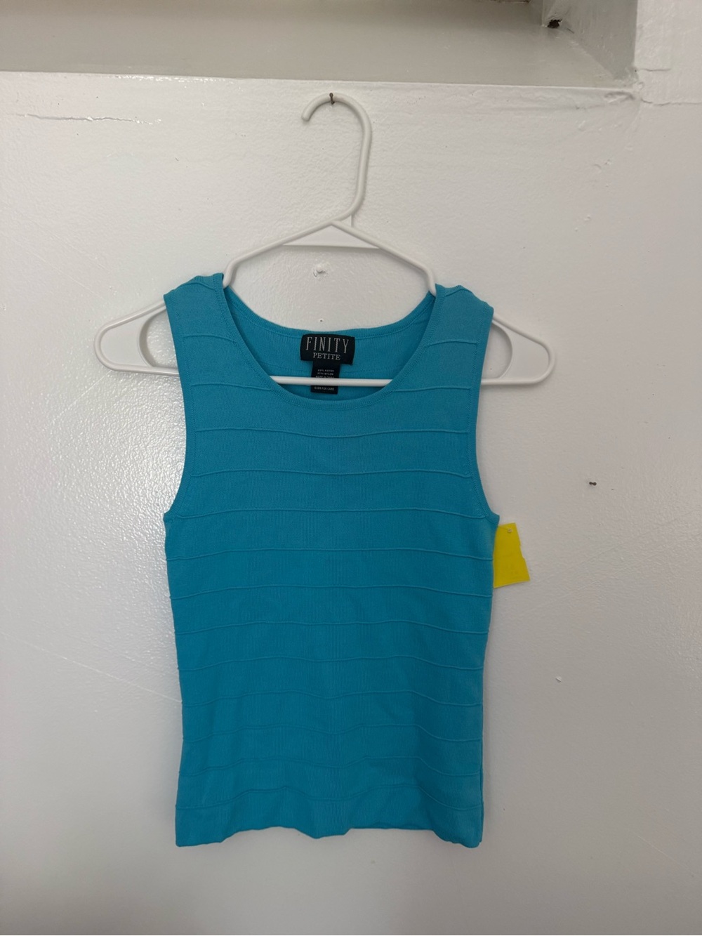Finity Turquoise Ribbed Tank Top - Picture 2 of 6
